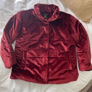 NWT Iman Red Quilt Velvet Bubble Jacket